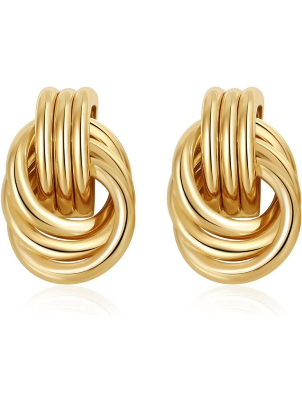 SHERLOVE Chunky Knot Gold Earrings Women Statement Drop Dangle Earrings